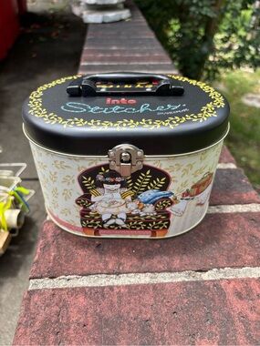 Vintage Mary Engelbreit Into Stitches Decorative Sewing Tin - Brand New